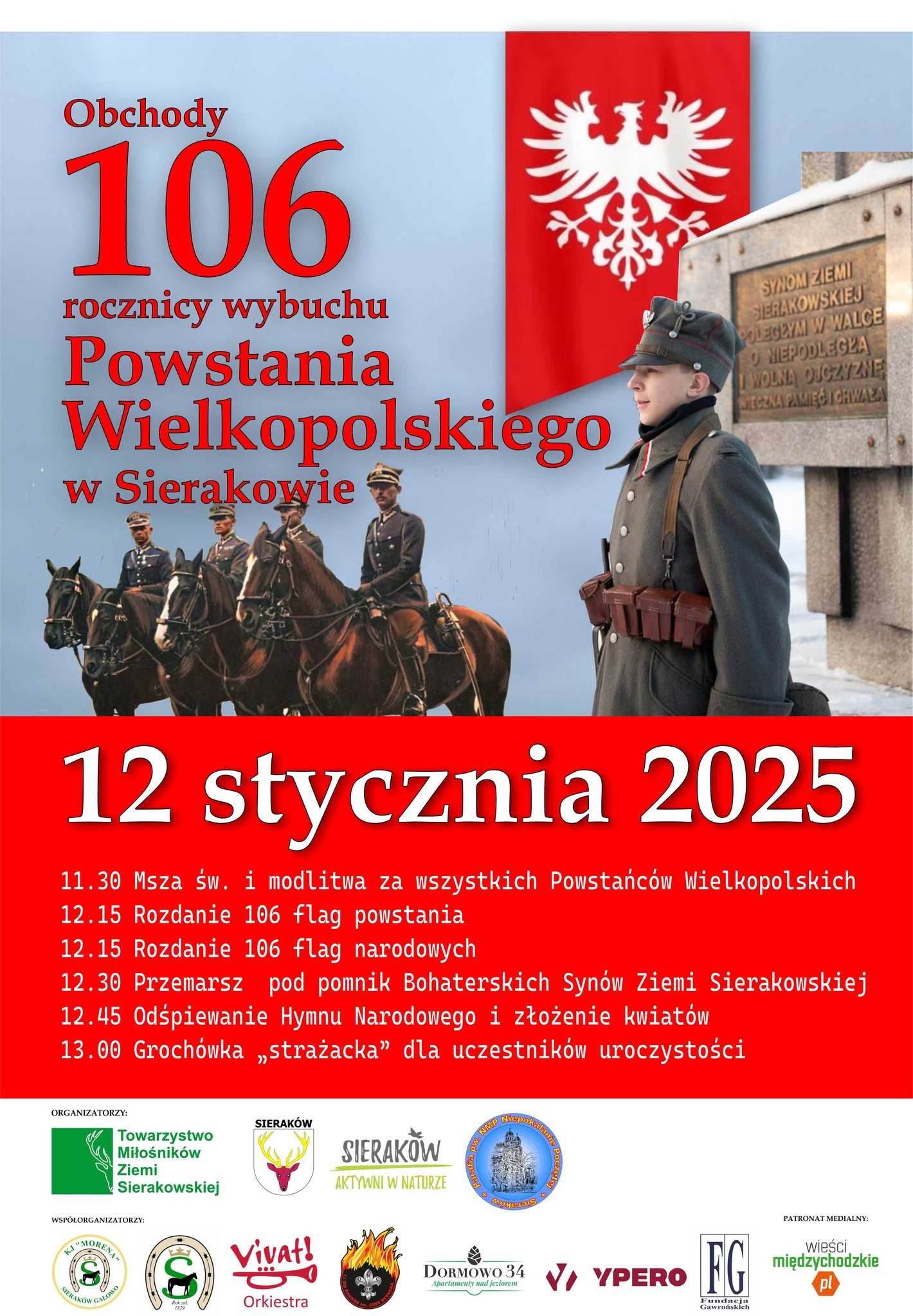 106 rocznica wybuchu Powstania Wielkopolskiego w&nbsp;Sierakowie